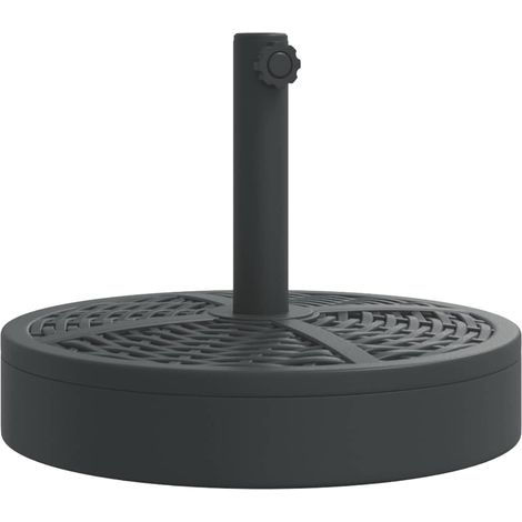 Base per ombrellone rotonda 45 x 35,5 cm solida e stabile per pali da 38/48 mm in polietilene nero 020056654