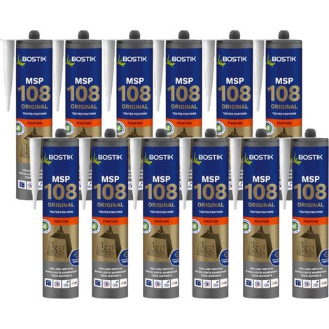 Lot de 12 cartouches colle  290 ml MSP 108 ORIGINAL Bostik