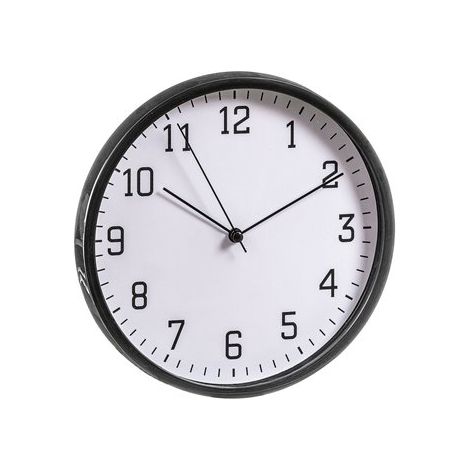 CAISON Horloge murale (1xAA non incluse) Ø22cm coloris noir et blanc