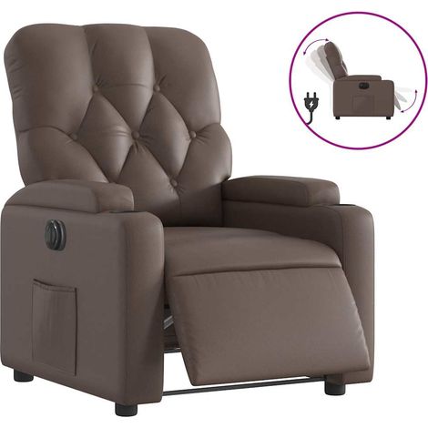 Maison Exclusive - Elektrischer Relaxsessel Braun Kunstleder