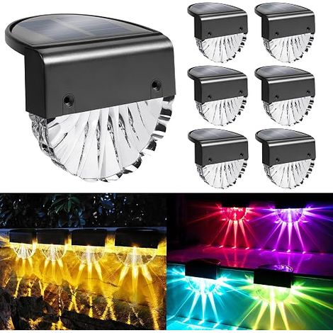 Solar Outdoor Light, 6 Pieces Colorful LED and Warm White Light, IP65 Waterproof Solar Outdoor Garden Light, Solar Outdoor Lighting, Garden Decoration (1/5)
