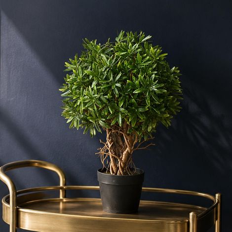 45cm Artificial Fire Retardant Mini Ficus Topiary Ball Plant Premium (1/3)