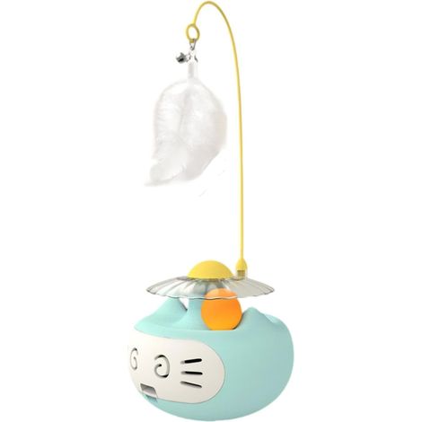 Chat à bascule à roulettes - Jouet interactif et accessoire pour animaux de compagnie - BleuBleu (1/5)