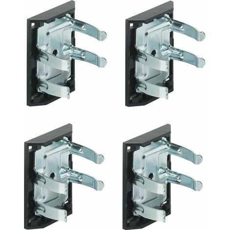 4x clip de plinthe acier avec embase plastique universel à visser socle pied vérin meuble cuisine table (1/2)