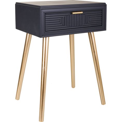 Mesita de madera gris oscuro 47x39x67