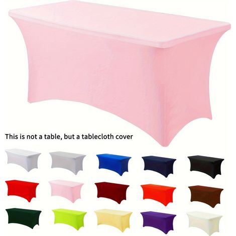 Confezione da 2 tovaglie elasticizzate, adatte a tavoli rettangolari, tovaglie elasticizzate da 180 cm, copritavolo rettangolari universali per feste all'aperto, matrimoni, bar, compleanni, banchetti  (1/5)