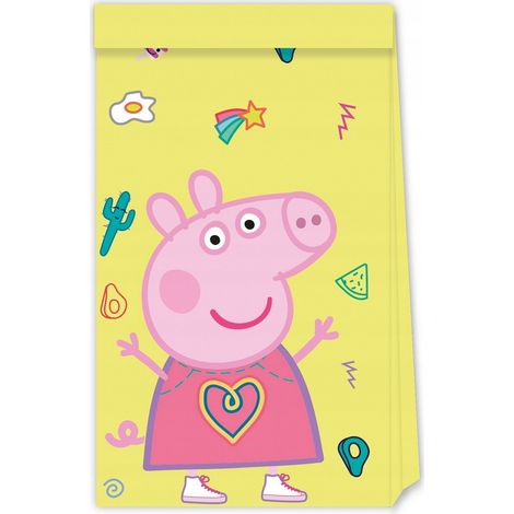 Sacchetti regalo di carta di Peppa Pig, confezione da 4 pezzi
