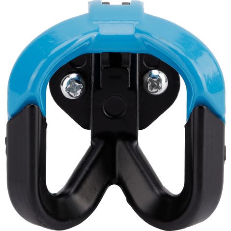 Support moto sacoche crochet aluminium bleu fixation guidon accessoire bagagerie robuste étau porte-bagages (1/5)