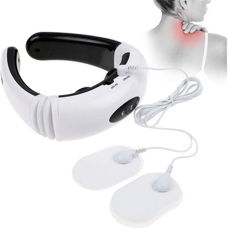 TRADE SHOP - Massaggiatore Con Impulsi Elettrici Multifrequenza Sollievo Dolore Cervicale Schiena Collo - (1/5)