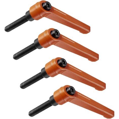 4 Pièces Poignée Levier Serrage,Métal,Filetage M8,Longueur 40MM,Orange,Pour Machines,Outils (1/5)