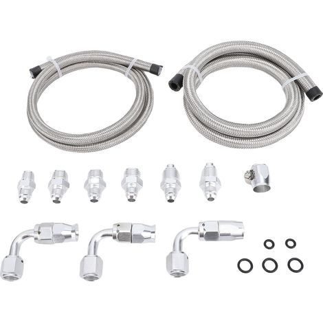 Kit de tuyau de pompe de direction assistée, 25 pouces, 6AN, en Nylon et acier inoxydable, remplacement d'étanchéité pour connexions d'échange C10 LS Type 2 (1/5)