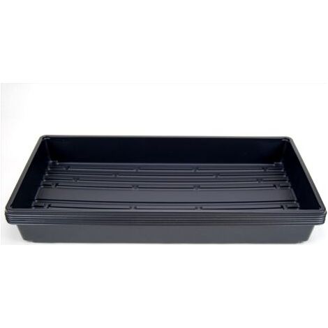 Lot de 5 plateaux de plantation en plastique noir durable (sans trous de drainage) 54 cm x 28 cm - Fleurs, semis (1/4)