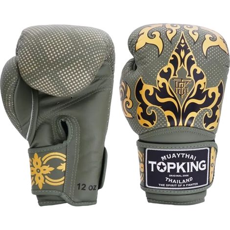 Gants de boxe thaï Top King Kanok 12 oz kaki