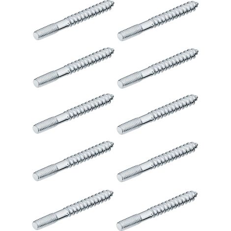 Cyclingcolors – Lot de 10 vis à double filetage M4 x 50mm – Pour assemblage métal et bois – Montage discret sans tête – Vissage rapide en série