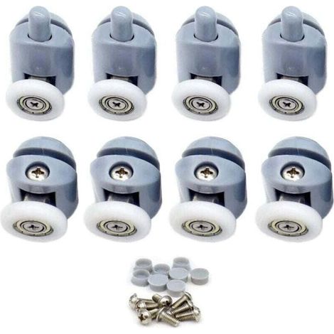 Schiebetürrolle, 23 mm Duschschiebetürrolle, Duschtürrollen, Duschkabinenrollen für Badezimmer, 8 Stück (4 oben und 4 unten) (1/4)