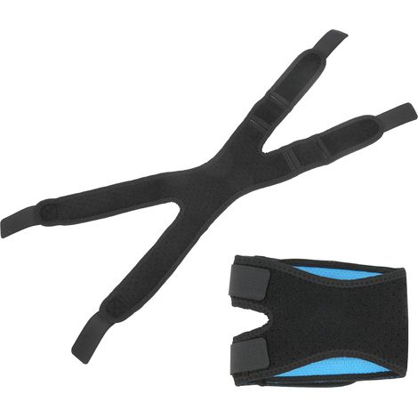 Verstellbare elastische Kniebandage, rutschfeste Kompressionsorthese mit Schutzgurt für Sport (1/5)