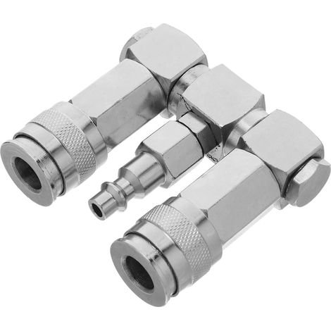 Raccord Pivotant pour Compresseur Air Connecteur Double Voie Accessoires Pneumatiques Haute Pression Joint Étanche Installation Facile - (1/4)