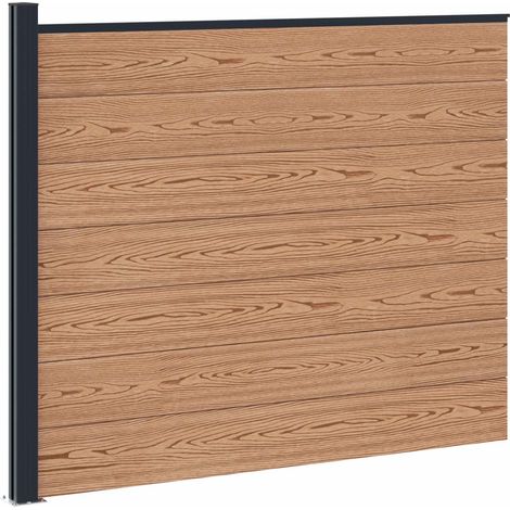 vidaXL Fence Panel WPC and Aluminium Brown