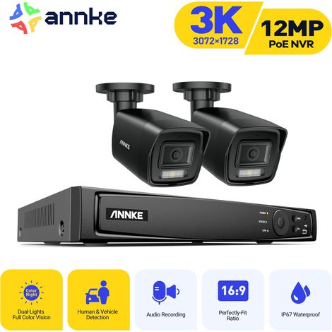 ANNKE Kit de Vidéosurveillance Smart Dual Light avec 2 Caméras 5MP Vision Nocturne Alarme E-Mail Kit Caméra de Surveillance Exterieure APP/PC à Distance (1/5)