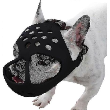 Muselière pour chien - Bouledogue L - Silicone souple - Réglable - Respirante (1/5)