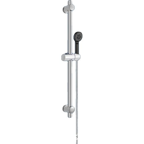 Barra de ducha de acero inoxidable 304, altura regulable de 54 cm, rotación completa de 360°, montaje en pared, acabado pulido. (1/5)