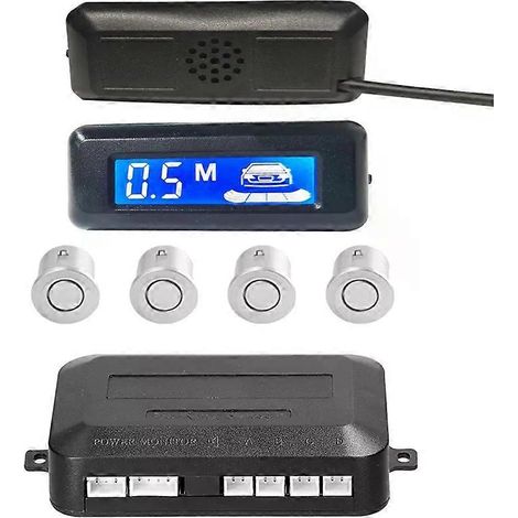Kit radar de recul pour voiture, système de capteurs de stationnement 12 V CC avec 4 capteurs, affichage de la distance par LED et alerte sonore - JXLGV (1/4)