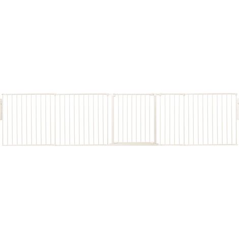 Safetots Premium Multi Panel Room Divider, up to 331cm Wide, White, 70cm Tall, Flexible Barrier with Door for Baby and Toddler