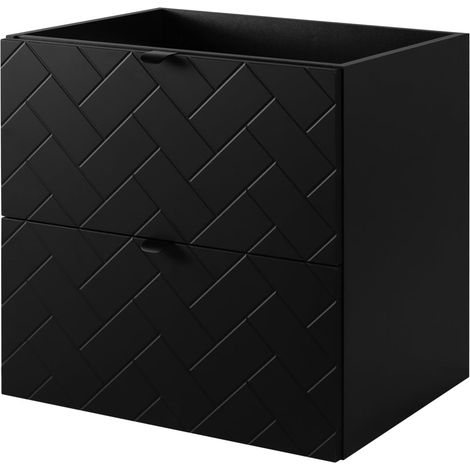 Mobile da bagno, Nero Opaco, 60 x 57 x 46 cm, Maniglie Nere (1/5)