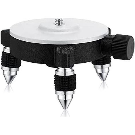 Adaptateur de niveau laser réglable à 360° avec base rotative, connecteur pour trépied et support de réglage fin. (1/4)