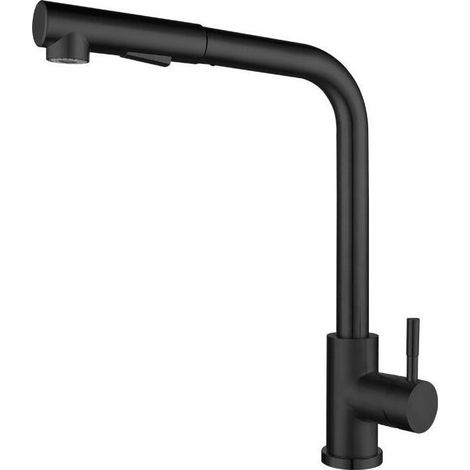 Black Kitchen Faucet with 2 Spray Modes, with Pull-out Spray, 304 Stainless Steel Kitchen Faucet (1/4)