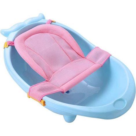 Babybadematte, faltbares Badewannenkissen, rutschfeste Badewannensitzauflage, verstellbare Babybadematte, bequemer Badewannensitz aus Netzgewebe für Kinder von 0-3 Jahren (1/5)