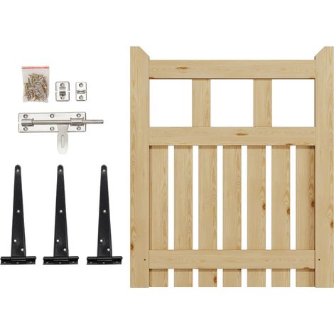 Freestanding Wooden Garden Gate for Outdoor Fence and Pedestrian Access 76cm W x 90cm H (1/5)