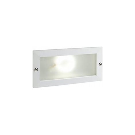 Lámpara empotrada de aluminio fundido con difusor de vidrio satinado blanco (1/4)