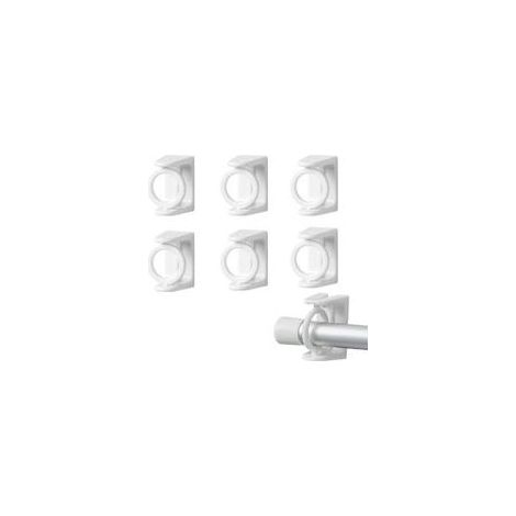6 Pièces Support Tringle sans Percage Crochet Accroche Rideau sans Percage Barre de Percage Accroche Rideau Convient à Toutes Les Surfaces Lisses et Planes