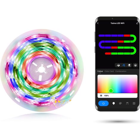 Tuya WiFi LED-Streifen 5 m RGB-IC 18 W Set mit Netzteil (1/5)