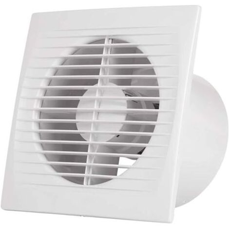 Ventilateur extracteur d’air silencieux avec valve anti-retour + grille anti-moustique intégrée (180 m³/h, 15 W, 159 x 81 x 159 mm) (1/4)
