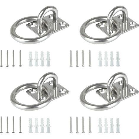 plaques en acier inoxydable avec anneaux en acier inoxydable et fixes (1/4)