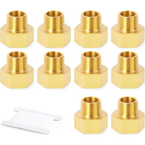 10 pièces Brass Pipe Fitting,1/2-pouce Male Pipe x 3/4-pouce Female Pipe Reducer Adapter (1/5)