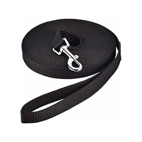 Laisse pour Chien (10m Noir), Laisse de Dressage Chien avec Poignée Longe Chien Longue Sangle en Nylon Mains Libre pour Petits à Grands Chiens Animal de Compagnie Promenade Jogging (1/5)