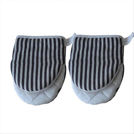 Striped pattern duck bill microwave four gloves, marron (1/5)