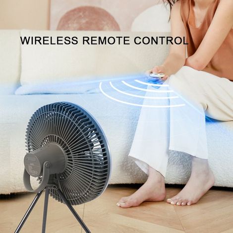 2-in-1 Campinglaterne-Ventilator mit magnetischer Fernbedienung, abnehmbarem Stativ und Timerfunktion, ideal zum Campen, Angeln und Wandern. (1/5)