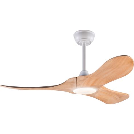 Ventilador de techo de 42" con LED, mando, 3 aspas efecto madera, 6 velocidades (1/5)
