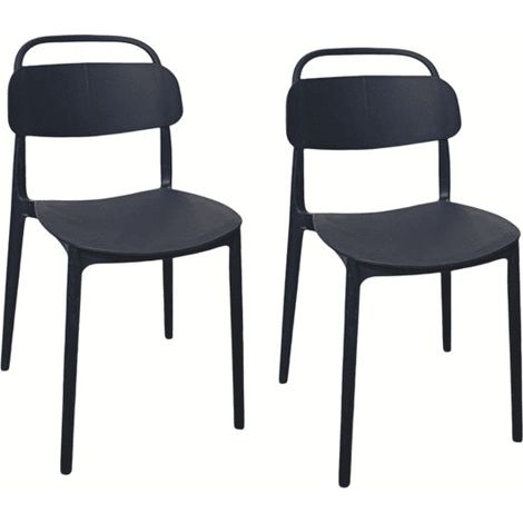 Kit 2 sedie polipropilene cucina cucina bar ristorante sedia interno esterno nero cue228