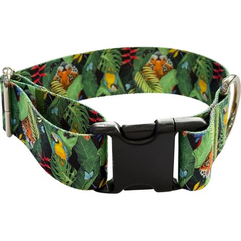 Collar para perro, 4 cm de ancho, con hebilla, Tropical, Cierre Collar para perro, 4 cm de ancho, con hebilla, Tropical, Cierre L: 40-55cm (1/4)