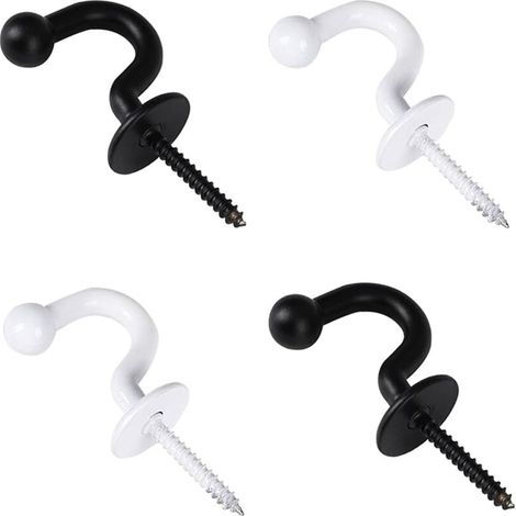 YMYNY Lot de 4 crochets pour rideaux, crochets d'embrasses de rideaux en U, crochets muraux décoratifs pour embrasses de rideaux, rideau (1/4)