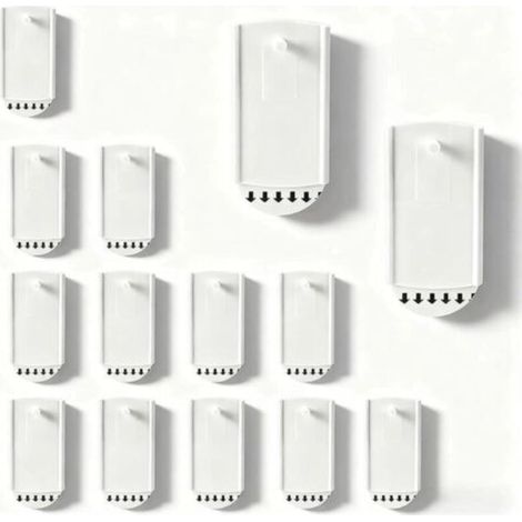 Accessoire de fixation pour antenne TV et parabole14 Crochets Autocollants pour Tableaux - Fixation Sans Percer - Adhésif Fort Jusqu'à 10 kg - Blanc - Pour Cadres, Tableaux, Photos et Décor Murale - I (1/4)