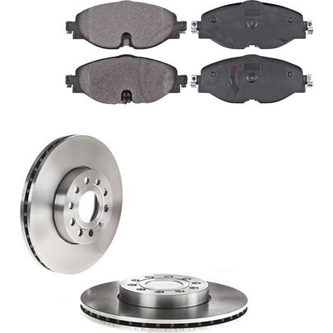 KIT FRENI ANTERIORI compatibile con SKODA OCTAVIA III (5E3,NL3,NR3) - DISCHI + PASTIGLIE OEM: P 85 126 , P 85 137 / 17521 , 17558 , 18194 , 18430 /SOSTITUZIONE DIRETTA/BASSA POLVERE/SILENZIOSO (1/5)