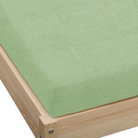 Lenzuolo con angoli in spugna 180x200 cm, salvia, spesso (1/3)