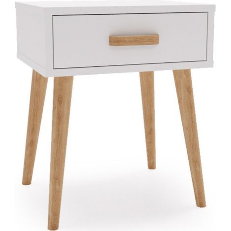 Comodino Luna bianco in stile scandinavo (1/5)