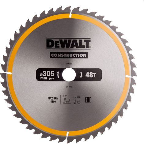 DeWALT DT1959-QZ Construction Circular Saw Blade 305x30mm 48Teeth